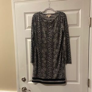 🧡 Women’s MICHAEL Michael Kors long sleeve snakeskin print dress